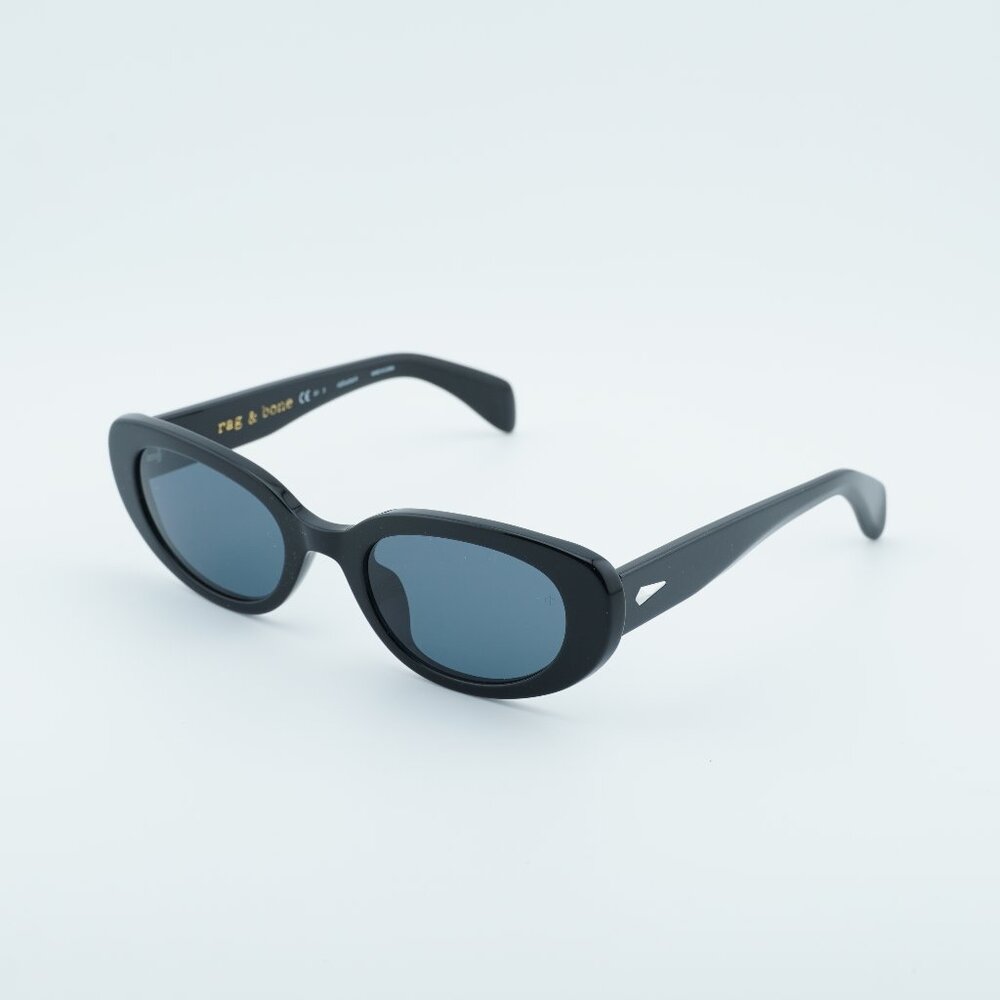 Rag & Bone RNB1061/S 0807 IR Sunglasses Black Cat Eye Frame, Grey Lenses